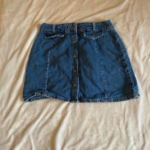 button down jean skirt